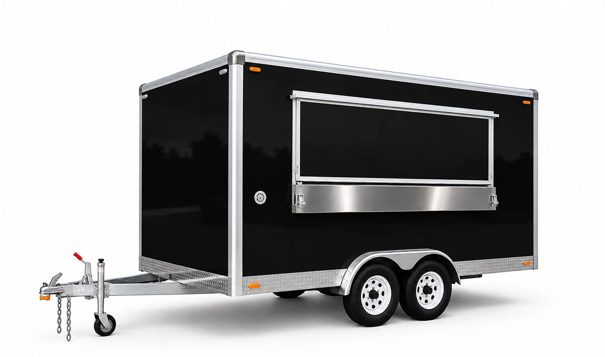 5m food trailer with window closed