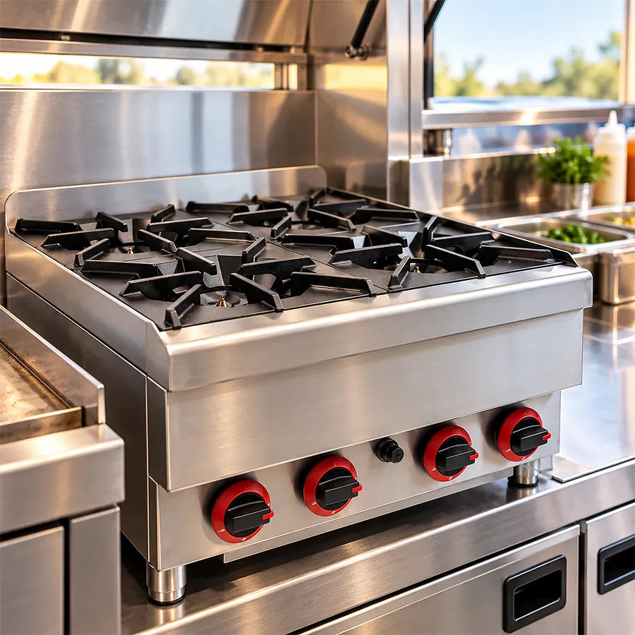 grill appliance situated inside trailer