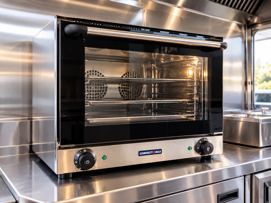 oven appliance inside trailer