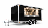 5m food trailer with window open