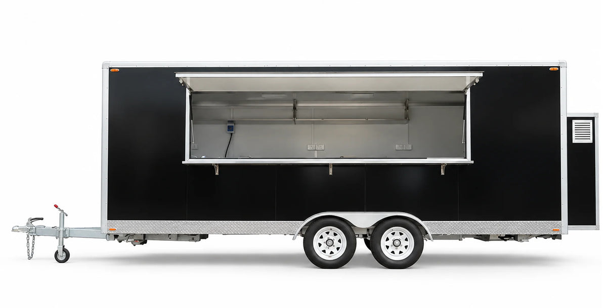 5m food trailer commercial food trailerr side view of exterior