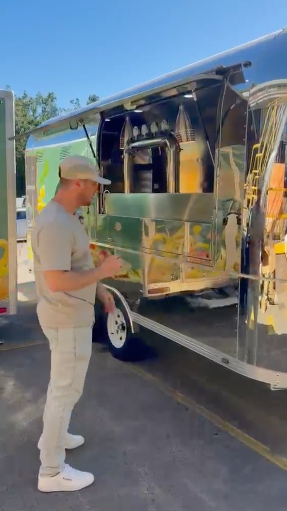 still from walkthrough video showcasing airstream food trailer