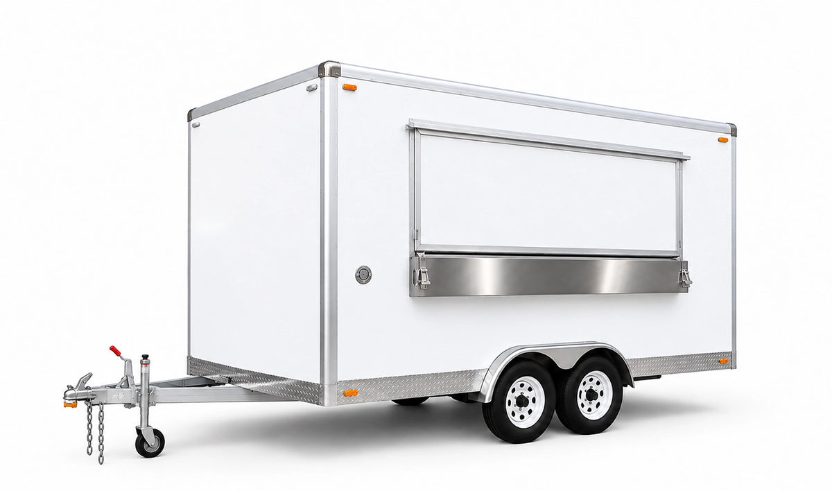 5m food trailer with window closed